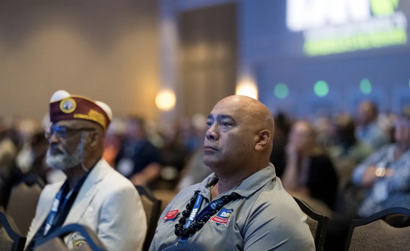 Delegates, speakers, and DAV leadership take part in convention proceedings.