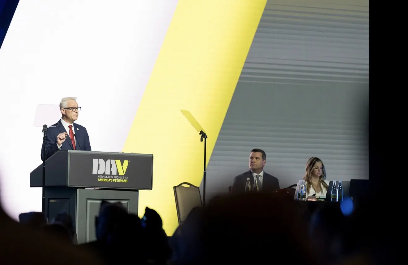 Delegates, speakers, and DAV leadership take part in convention proceedings.