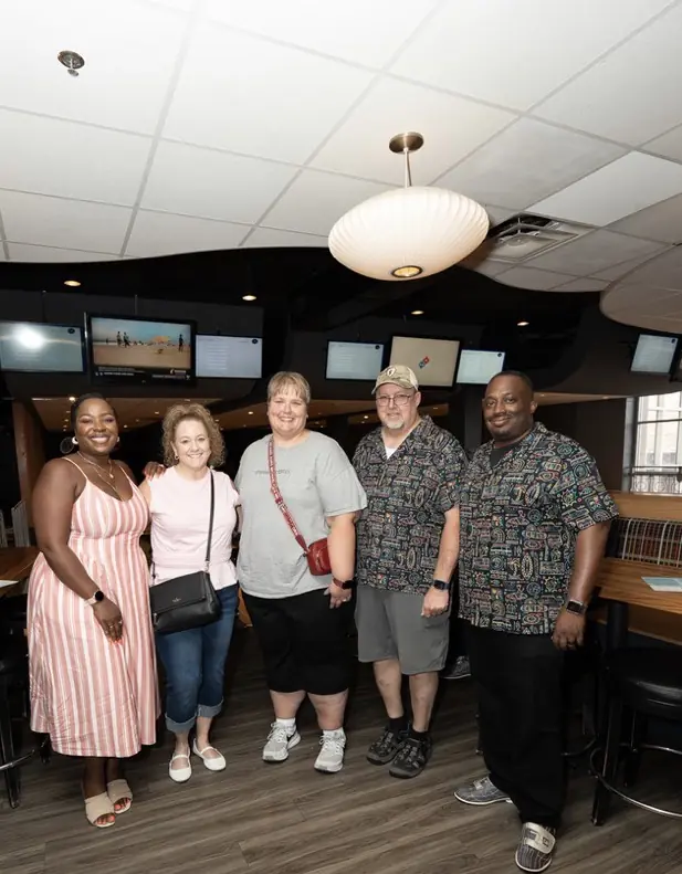 Convention attendees gather for food, conversation, and camaraderie.